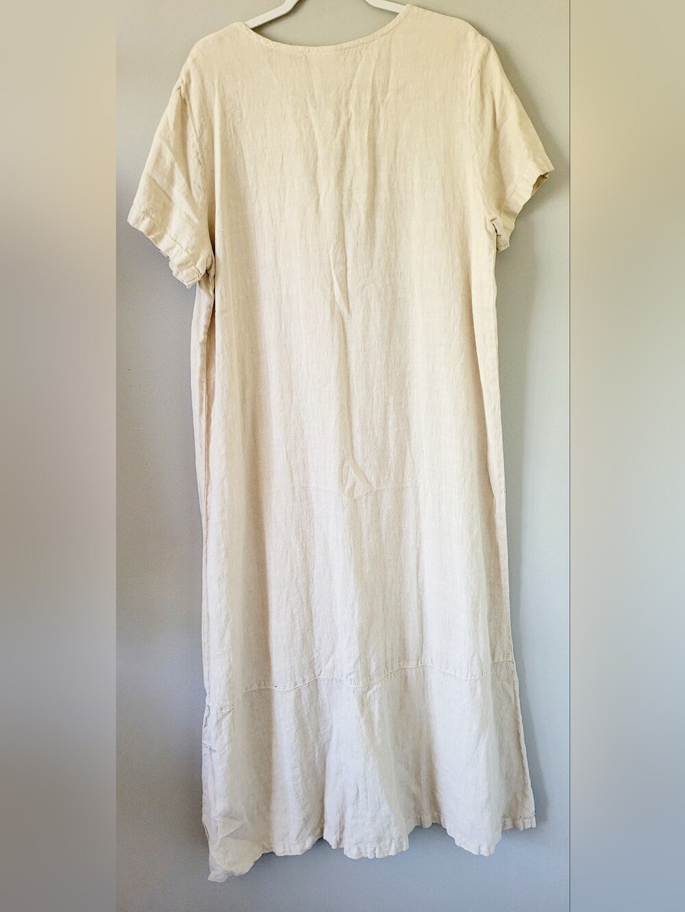 Blue Cactus 100% Linen Cream/Sand Maxi Dress Western/Boho XL - Picture 9 of 12